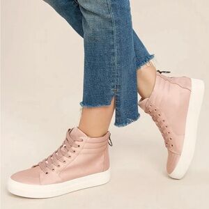 Steve Madden Golly Blush Satin High-Top Sneakers